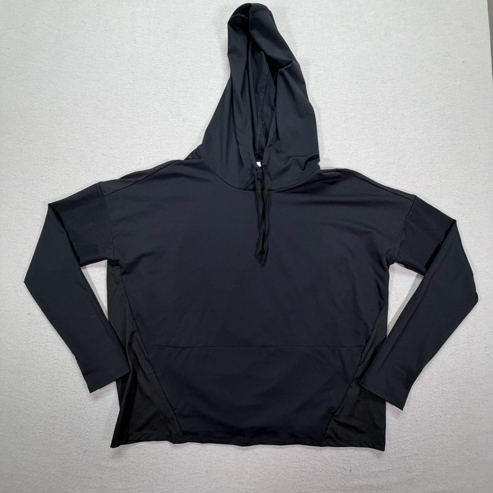 Fabletics Hoodie Womens Medium Good Black Mesh Panel Activewear